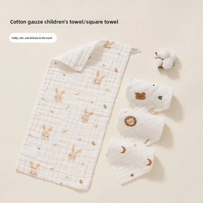 2PCS.Newborn 100% Cotton Gauze Burp Cloths—Ultra-Soft Baby Washcloths.Breathable,skin-friendly, super absorbent&easy to clean.