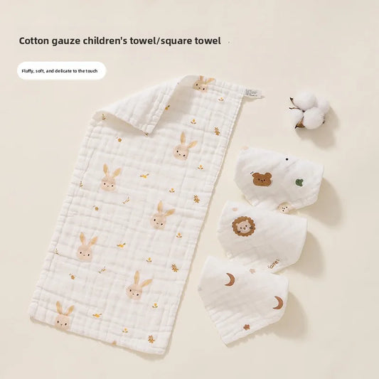 2PCS.Newborn 100% Cotton Gauze Burp Cloths—Ultra-Soft Baby Washcloths.Breathable,skin-friendly, super absorbent&easy to clean.