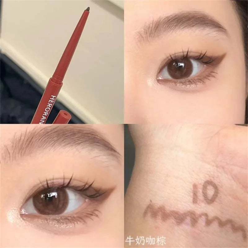 12 Colors Eyeliner Pencil Smooth Wine Red Soft High Pigment Eye Liner Pen Waterproof Matte Aegyosal Lying Silkworm Eyes Makeup