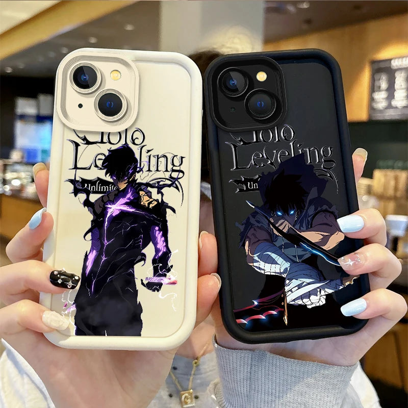 Cool S-Solo Levelings Anime Phone Case for iPhone16 15 14 13 12 11 Pro Max 16 15 14 8 7 Plus X XS Max 8 7 FE Silicone Back Cover