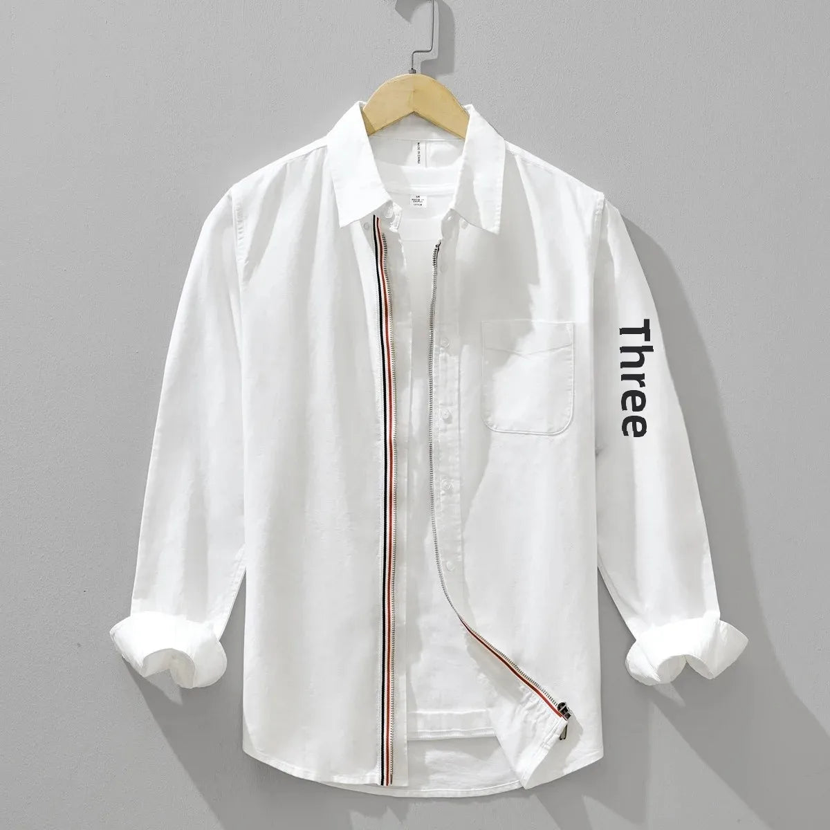 Fashionable Retro Striped Men's Long Sleeve Shirt Casual Handsome Outerwear Korean Style Spring Autumn Wear from Mainland China