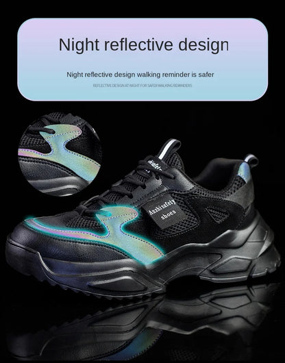 New Fashion 2024 Women's Safety Shoes Sneakers Women Anti-smash Anti-puncture Security Boots Protective Shoes Breathable