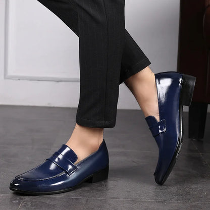 Men's Shoes Loafers Dress Man British Casual Single Leather Small Square Toe Mens Genuine Shoe Formal Black Elegant Good Quality