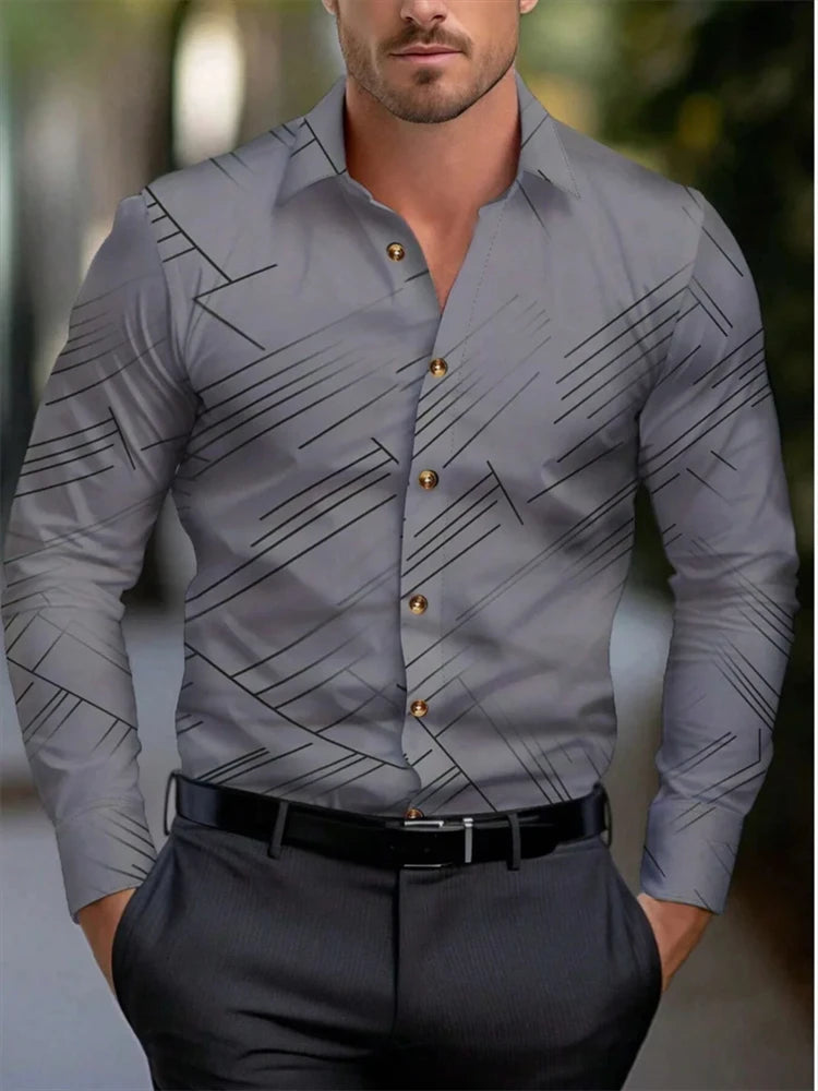 Men's long-sleeved shirt casual shirt fashion 2024 new 16 colors optional popular business oversized men's clothing