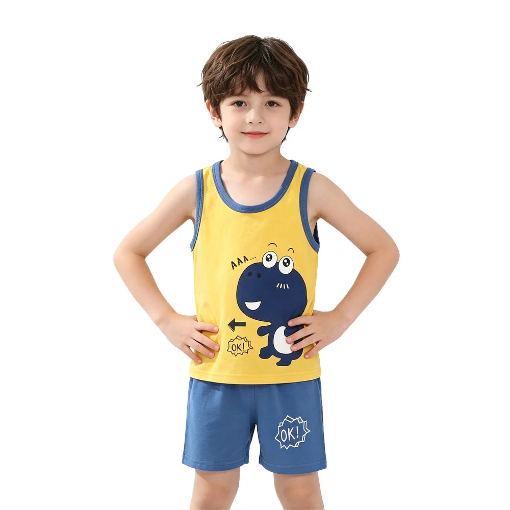 Fashion Kids Clothes Boys Girls Sets Top Shorts 2PCS 100% Cotton Soft Summer Children Baby Cloths T-shirt Shorts Toddler Suit