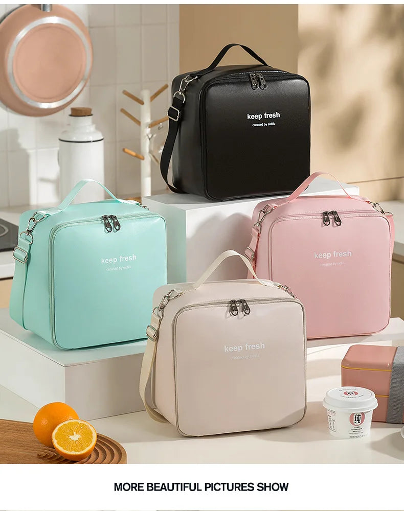 One-shoulder Bento Bag Student Lunch Box Bag Lunch Bag Office Worker Carrying Lunch Bag Thermal Insulation Bag