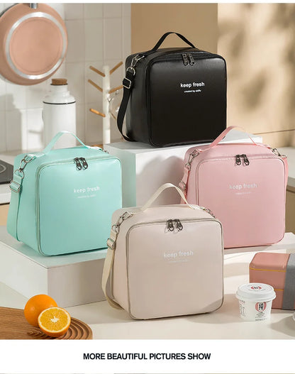 One-shoulder Bento Bag Student Lunch Box Bag Lunch Bag Office Worker Carrying Lunch Bag Thermal Insulation Bag