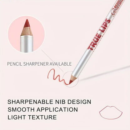 12 Colors Waterproof Matte Lipliner Pencil Red Contour Tint Lipstick Long Lasting Non-stick Cup Moisturising Lips Makeup