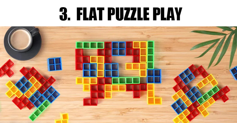 Jigsaw Building Block Toys, Fun Balance Stacking Games, Construction Board Games Russian Building Block Children's Tabletop Toys