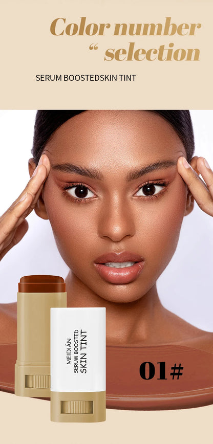 Bronze Foundation Stick Serum Boosted Skin Tint Silky Texture Moisturizing Coverage Concealer Base Even Skin Tone Makeup