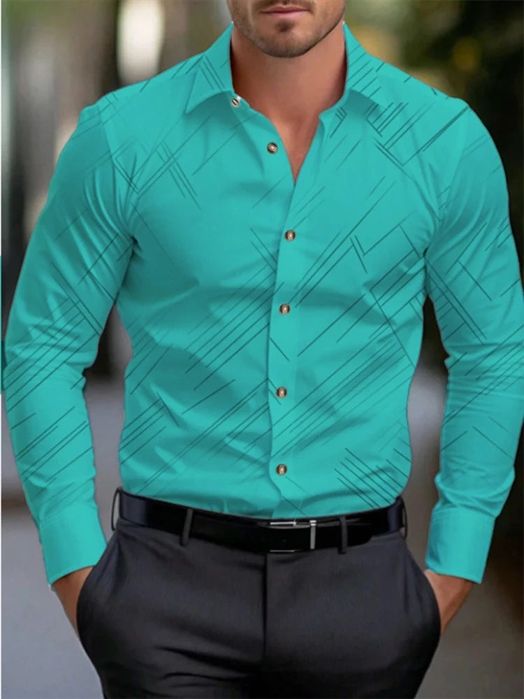 Men's long-sleeved shirt casual shirt fashion 2024 new 16 colors optional popular business oversized men's clothing