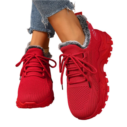 Sneakers Women's Winter Warm Sports Shoes Non Slip Soles Suitable for Cold Weather Outdoor Walking Sports Shoes Ladies Sneakers