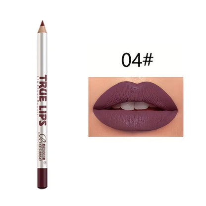 12 Colors Waterproof Matte Lipliner Pencil Red Contour Tint Lipstick Long Lasting Non-stick Cup Moisturising Lips Makeup