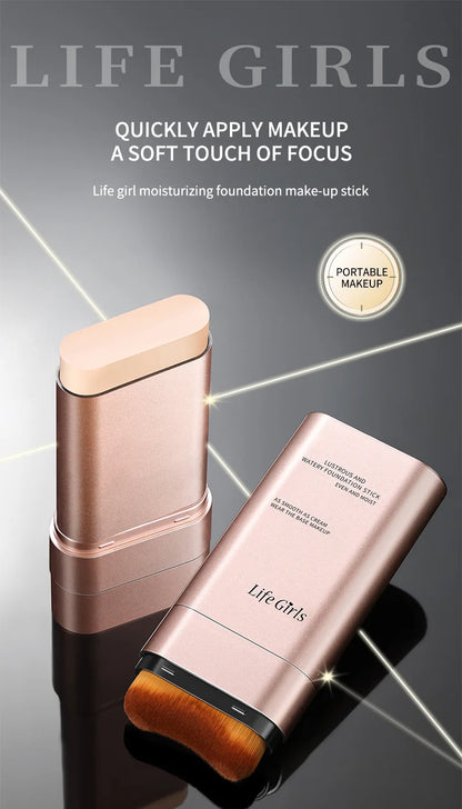 Clear and Moisturizing Foundation with a Natural Glow, Hydrating, Bling, Radiance, Thin and Lightweight Double-Ended Makeup Foundation That Can Be Rotated for Easier Application, with Its Own Brush for Waterproofing, Making I