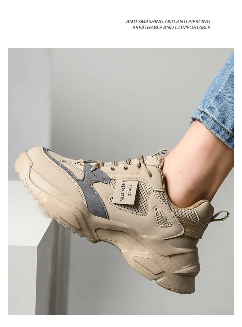 New Fashion 2024 Women's Safety Shoes Sneakers Women Anti-smash Anti-puncture Security Boots Protective Shoes Breathable