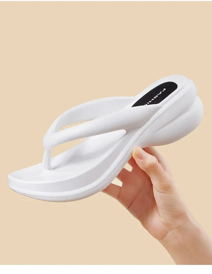 Summer 6CM Women Fashion High Heeled Slippers Female Indoor Casual Wedges Flip Flops Girls Outdoor Beach Thick Platform Sandals