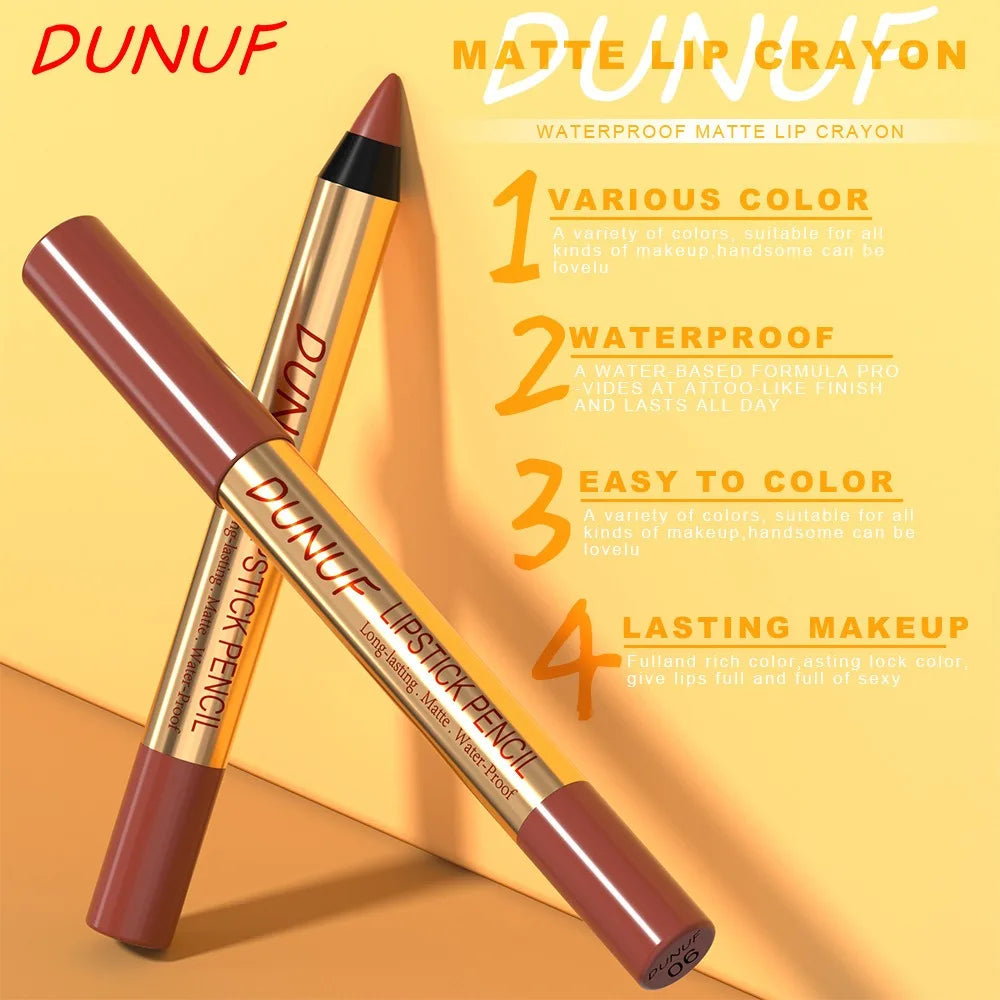 Rich Color Non-stick Lipstick Pencil Long-lasting Matte Lip Liner Crayon Red Tint Brown Lipliner Makeup Easy To Apply Cosmetics