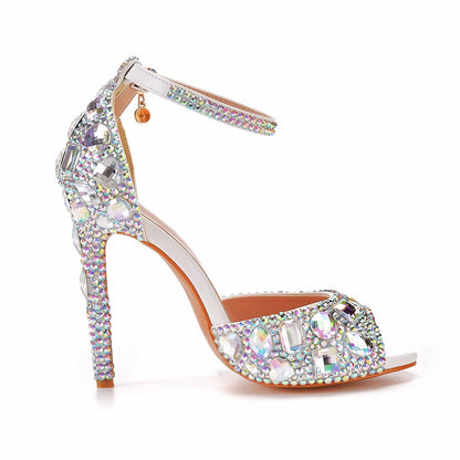 New 11cm Fish Mouth High Heel Sandals with Shallow Mouth and Large Heel Sandals Platform Strap