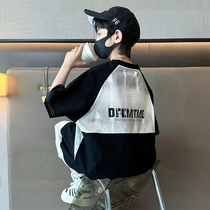 Hot Sale Fashion Baby Boy Suit Summer Casual Clothes Set Top Shorts 2 Piece Outfit Tracksuit for Kids Child Clothing Sets 5-14T