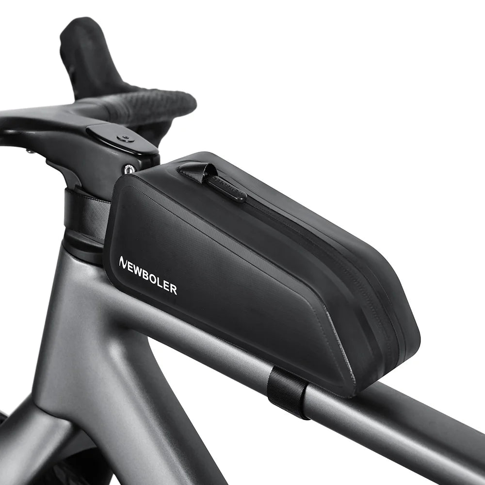 NEWBOLER Bike Bag 1.5L Portable Frame Front Tube Cycling Bag MTB Road Bicycle Pannier Bag Large Capacity EVA Cycling Bag
