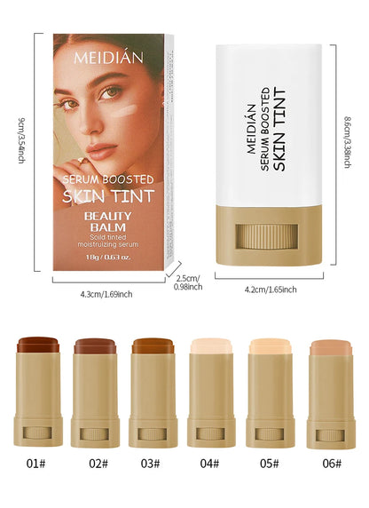 Bronze Foundation Stick Serum Boosted Skin Tint Silky Texture Moisturizing Coverage Concealer Base Even Skin Tone Makeup