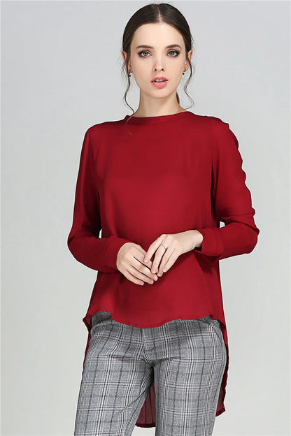 Women blouse long-sleeved V-neck elegant ladies chiffon shirt top fashion office work shirt Plus Size Blusas 5XL