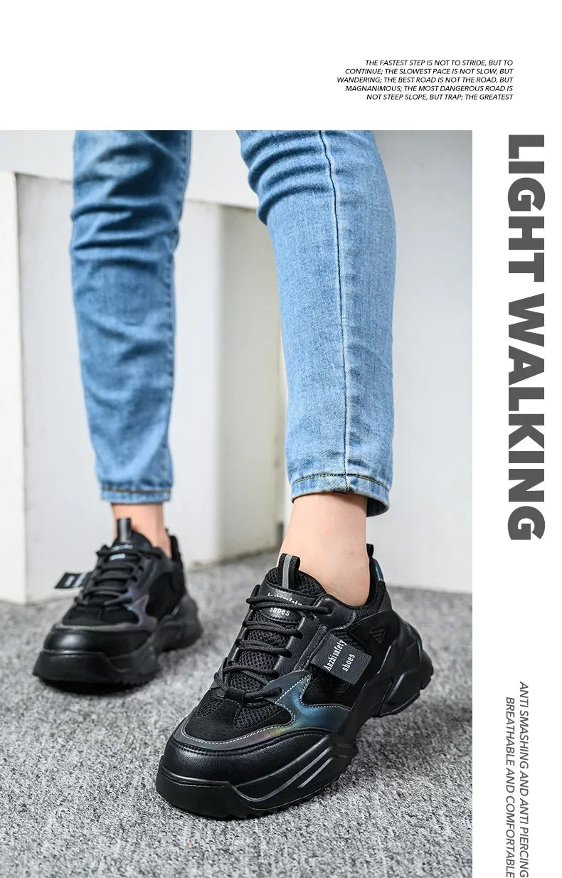 New Fashion 2024 Women's Safety Shoes Sneakers Women Anti-smash Anti-puncture Security Boots Protective Shoes Breathable