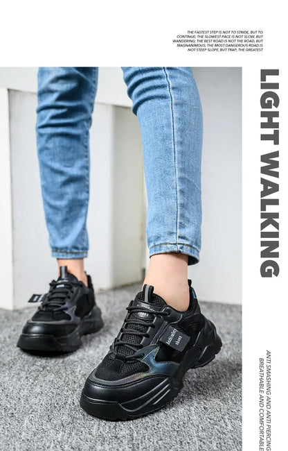 New Fashion 2024 Women's Safety Shoes Sneakers Women Anti-smash Anti-puncture Security Boots Protective Shoes Breathable