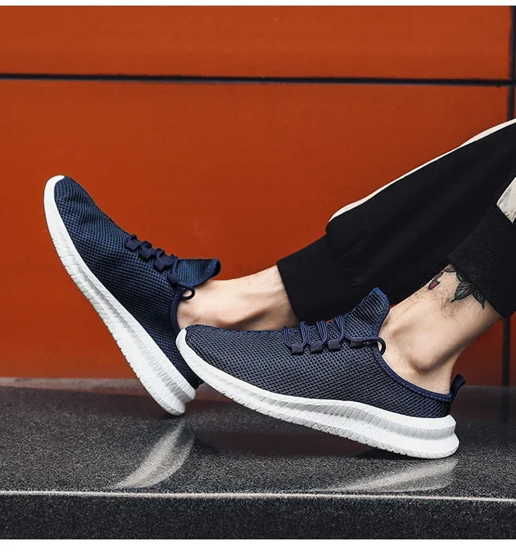YRZL Men Casaul Slippers Lightweight Non Slip Breathable Mesh Shoes Half Slippers Outdoor Summer Loafers Lazy Shoe for Men