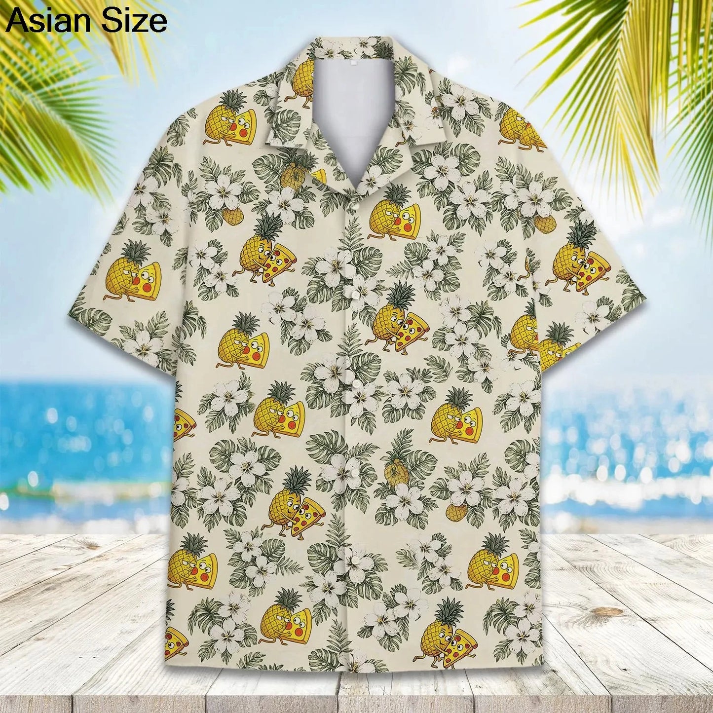 Funny Animal Pizza Hawaiian Shirts Men Women Youth  Music Raccoon Shirt Button Down Space Party Shirt 2025 Vacation Aloha Shirt