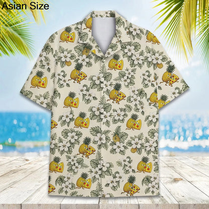 Funny Animal Pizza Hawaiian Shirts Men Women Youth  Music Raccoon Shirt Button Down Space Party Shirt 2025 Vacation Aloha Shirt