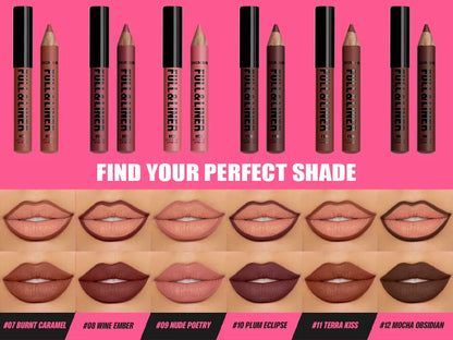 Waterproof Matte Lipliner Pencil Brown Contour Tint Lipstick Pen Long Lasting 12 Color Wooden Lip Liner Pencil Full-lip Makeup