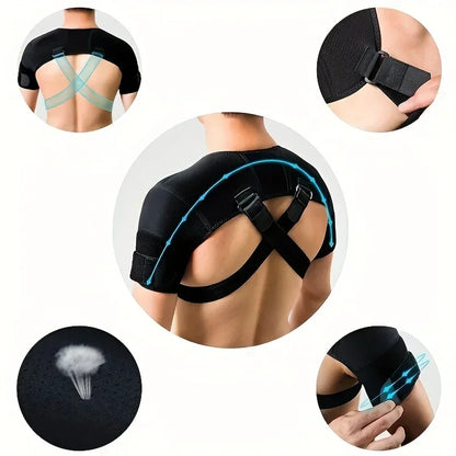 Adjustable Cross Shoulder Support Straps Polyester Fiber Hand Wash Only for Back Sports Shoulder Brace with Adjustable Straps