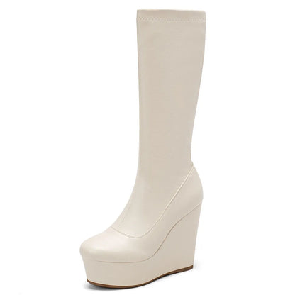 Big Size 35-43 Brand New Ladies Platform Ankle Boots Fashion Zip Wedges High Heels Boots Women 2022 Party Office Shoes Woman