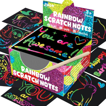 Dazzling Scratch Painting Parent Child Interactive Toys Note Cards Handmade Painting