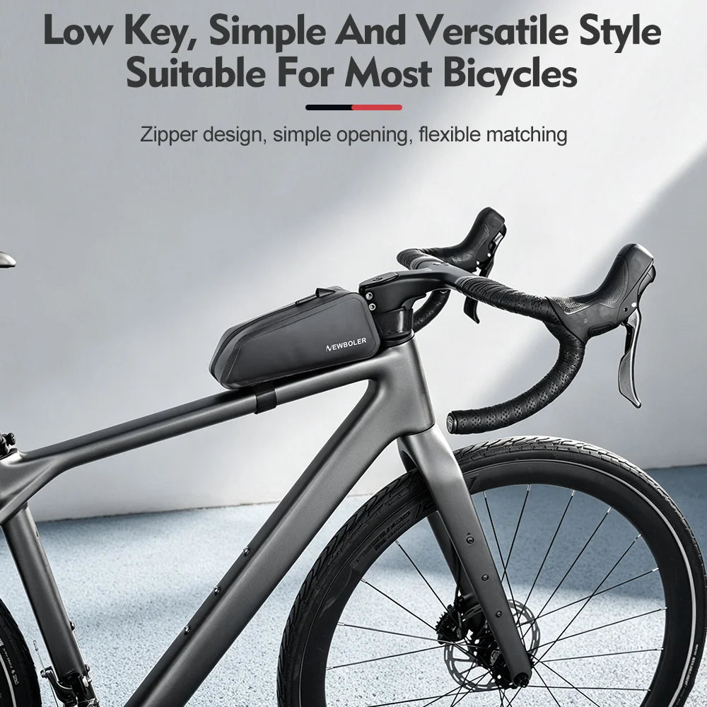 NEWBOLER Bike Bag 1.5L Portable Frame Front Tube Cycling Bag MTB Road Bicycle Pannier Bag Large Capacity EVA Cycling Bag