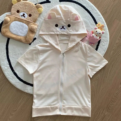 Y2k Harajuku Streetwear Hoodies Women Japanese Style Kawaii Sweet Cute Cartoon Print Zipper Sweatshirt Soft Girl 2026 Jacket