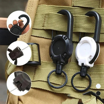 Outdoor Heavy-Duty Retractable Keychain Retractable Card Holders Extendable Key Chain Steel Wire Rope Extendable Key Lanyard