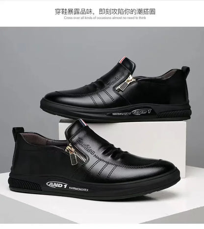 Casual Leather Shoes Men Loafers Trend Brand Business Shoes Autumn Slip on Flat Man Sneakes Comfortable Moccasins Zapatos Hombre