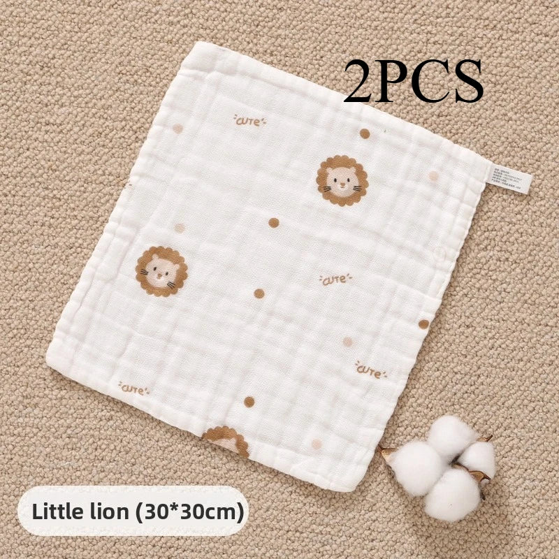 2PCS.Newborn 100% Cotton Gauze Burp Cloths—Ultra-Soft Baby Washcloths.Breathable,skin-friendly, super absorbent&easy to clean.