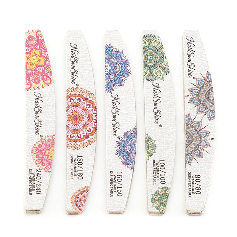 3/5pcs Lot New Nail File Flower Printed Nail Buffer Colorful Lime A Ongle 80/100/150/180/240 Professional Manicure Tools Uñas