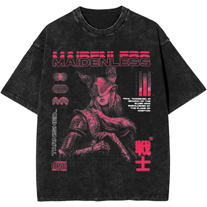 New Arrival Short Sleeved Round Neck Y2k Tshirt Men Clothing New in Top & Tees Mens T-Shirt Malenia Blade Of Miquella Washed