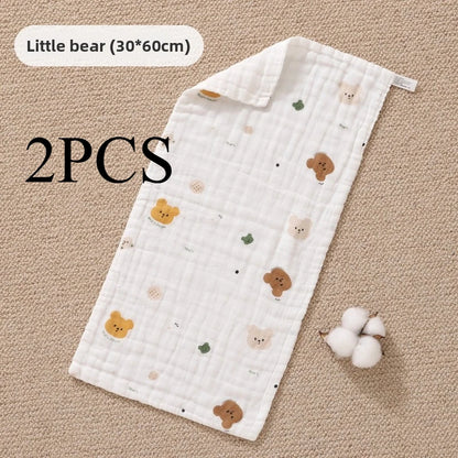 2PCS.Newborn 100% Cotton Gauze Burp Cloths—Ultra-Soft Baby Washcloths.Breathable,skin-friendly, super absorbent&easy to clean.