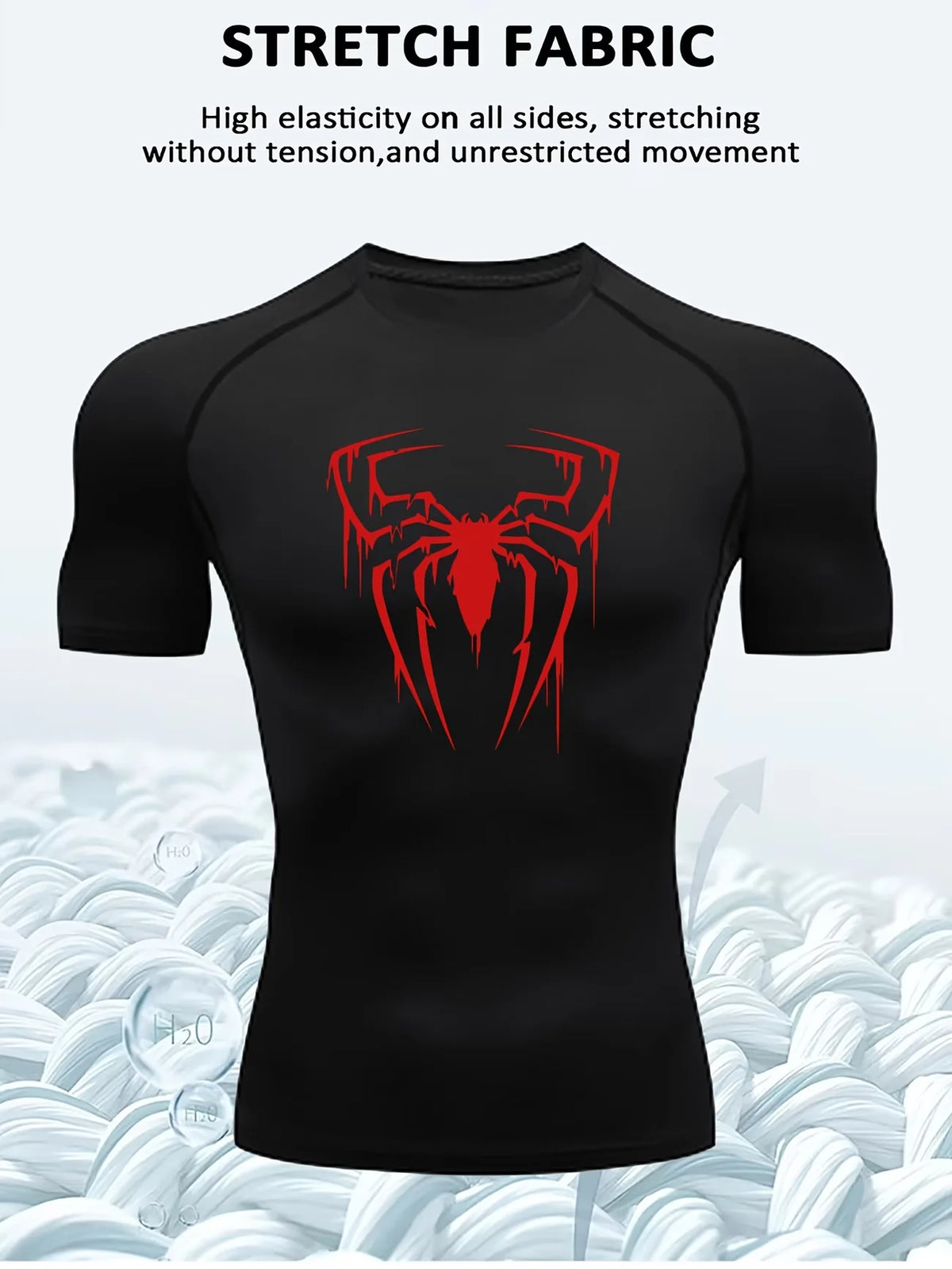 Men's compression running T-shirt fitness tight short sleeved T-shirt training jogging shirt gym sportswear quick drying