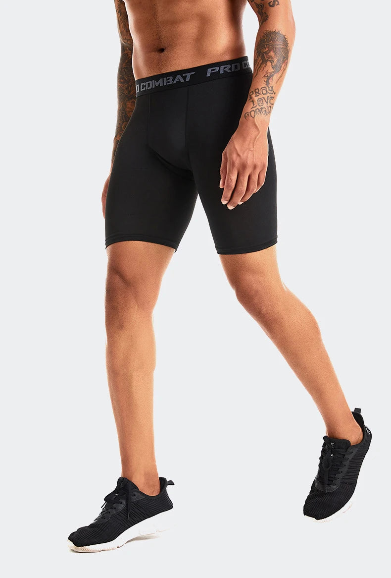 Men's Sports Leggings, Bottoming Shorts, Quick-drying Stretch Fitness, Running, Track and Field, Basketball Training, Compressio