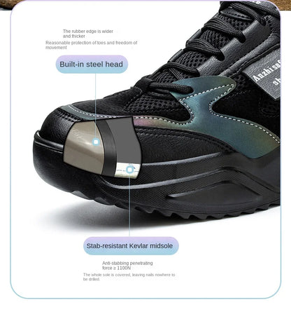 New Fashion 2024 Women's Safety Shoes Sneakers Women Anti-smash Anti-puncture Security Boots Protective Shoes Breathable