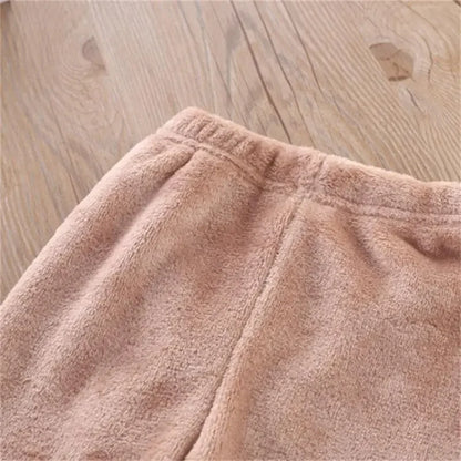Baby Girl Clothes Autumn Winter Velvet 2Pcs Sets For Children Keep Warm Loungewear Toddler Cartoon Rabbit Sleepwear Boy Suit