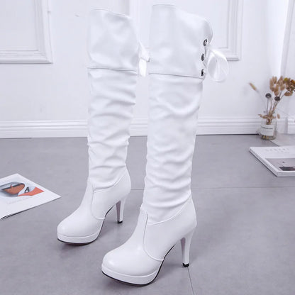 2023 New Women Boots Classics Red Sole Shoes Luxury Fashion Autumn Soft Leather Elegant Comfortable Knee High Boots Woman Ladies