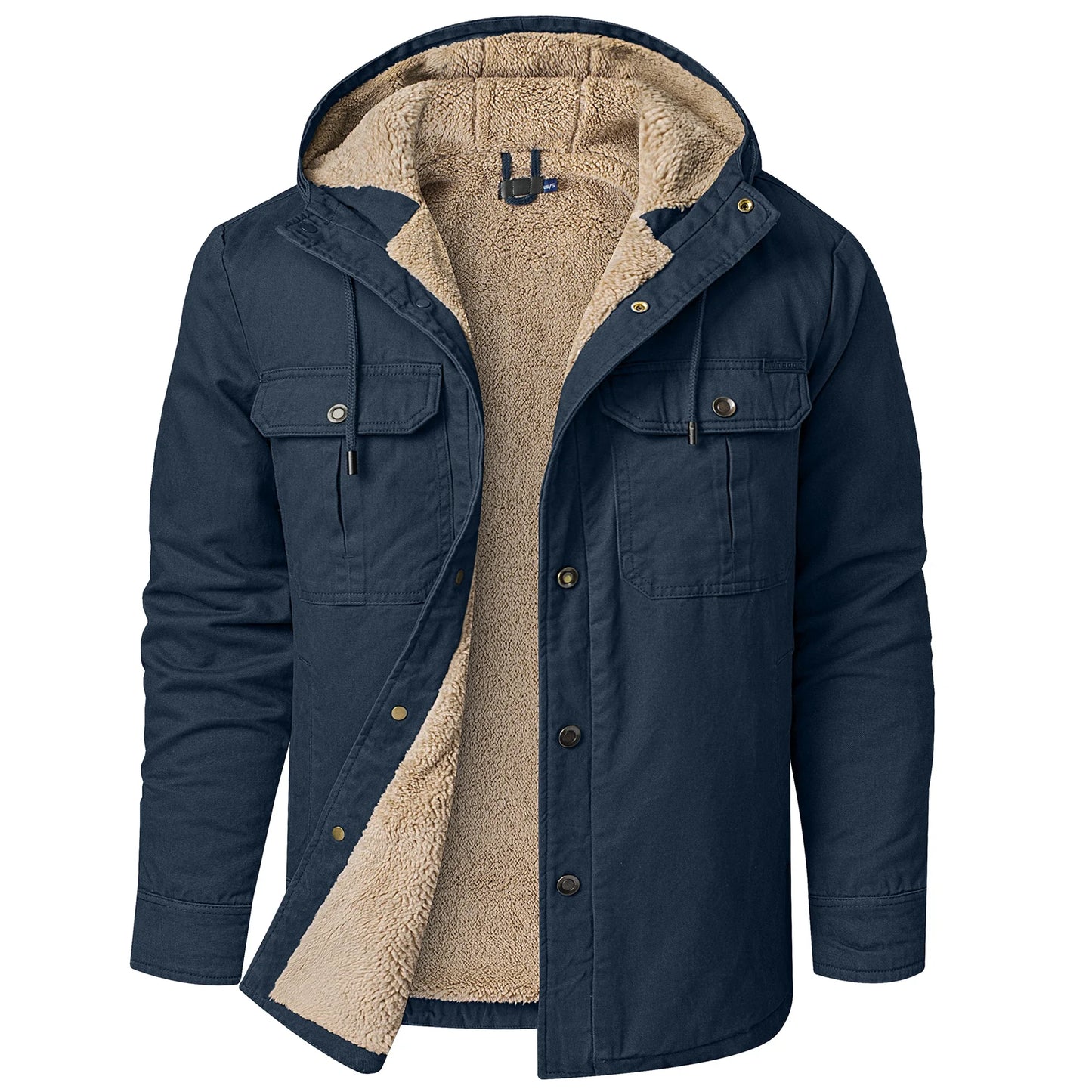 Thermal Thick Coat Parka USA SIZE Winter New Oversize Parkas Warm Korean Style Thick Men's Hooded Thick Fleece Winter Jacket