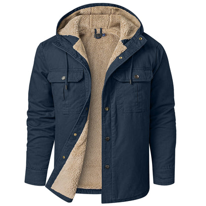 Thermal Thick Coat Parka USA SIZE Winter New Oversize Parkas Warm Korean Style Thick Men's Hooded Thick Fleece Winter Jacket